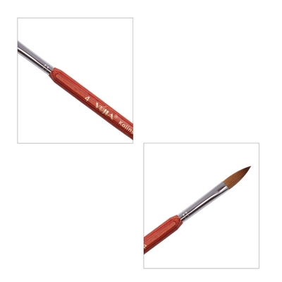 Red Wooden Handle Kolinsky Acrylic Nail Brushes