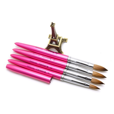 Pink Color Crystal Handle Kolinsky Acrylic Nail Brushes