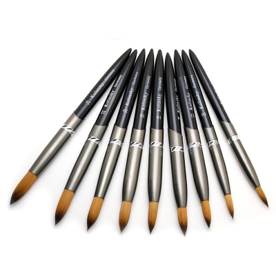 Black Crstal Handle Kolinsky Acrylic Nail Brushes