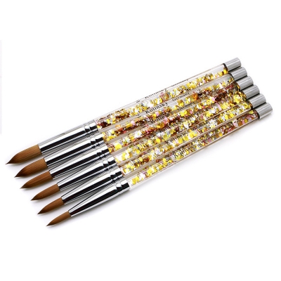 Quicksand Magic Color Crystal Handle Kolinsky Acrylic Nail Brushes