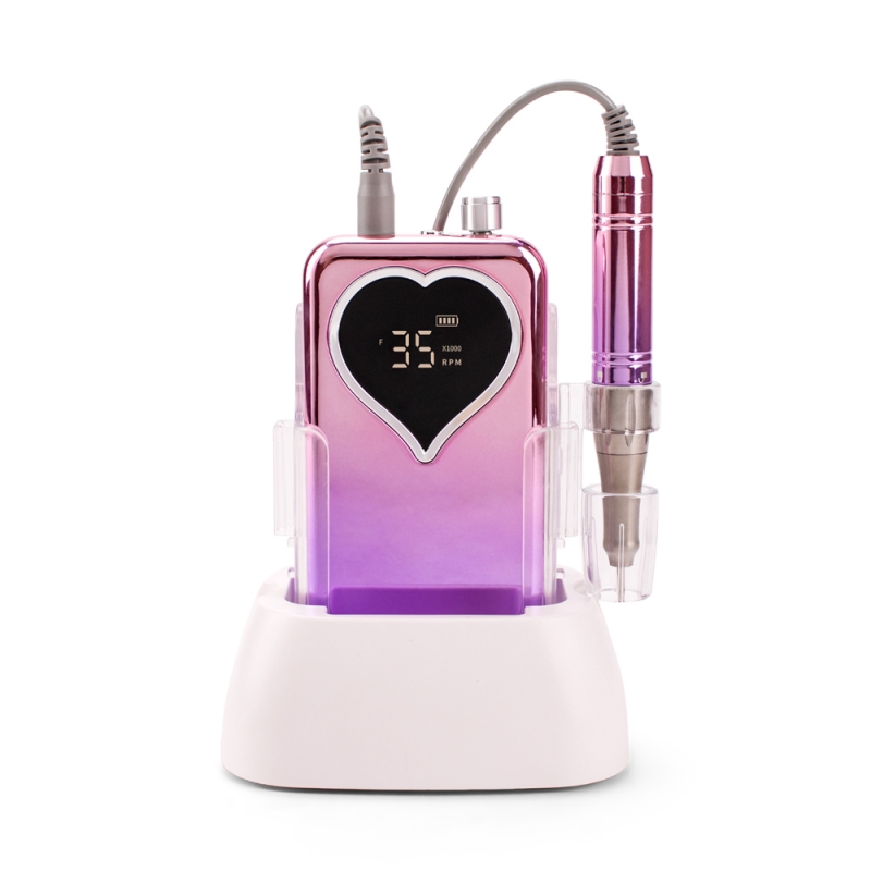 Gradient Purple Color Portable And Desktop Coreless Nail Drill Machine 35.000RPM