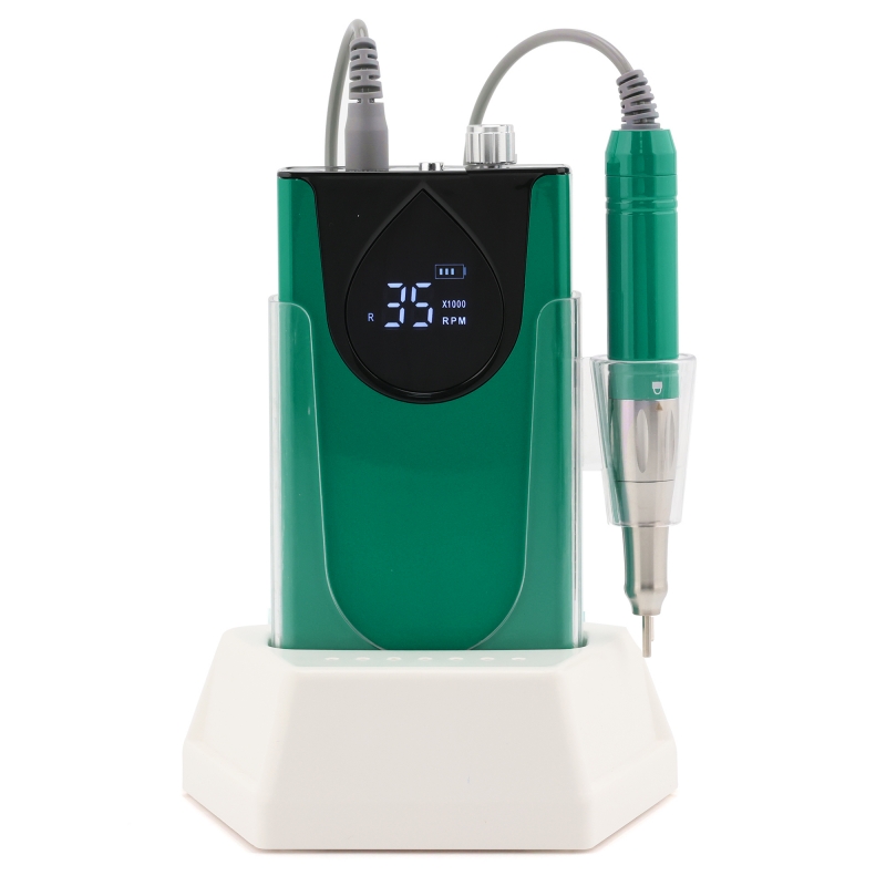 Green Color Portable And Desktop Coreless Nail Drill Machine 35.000RPM