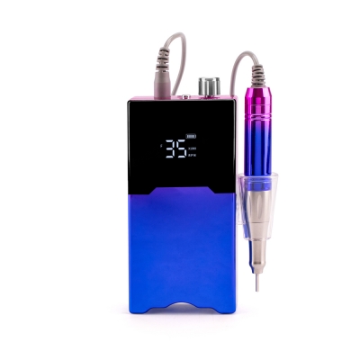 Gradient Blue Color Portable And Desktop Coreless Nail Drill Machine 35.000RPM