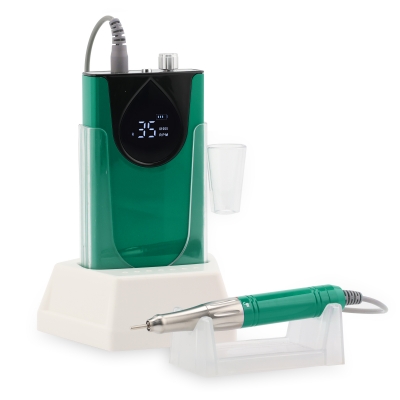 Green Color Portable And Desktop Coreless Nail Drill Machine 35.000RPM