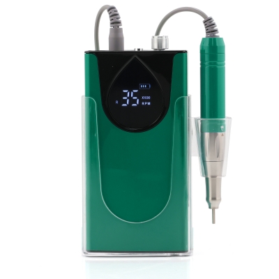 Green Color Portable And Desktop Coreless Nail Drill Machine 35.000RPM